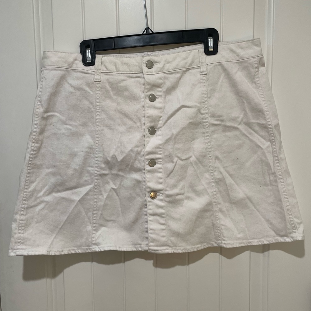 White Jean Skirt